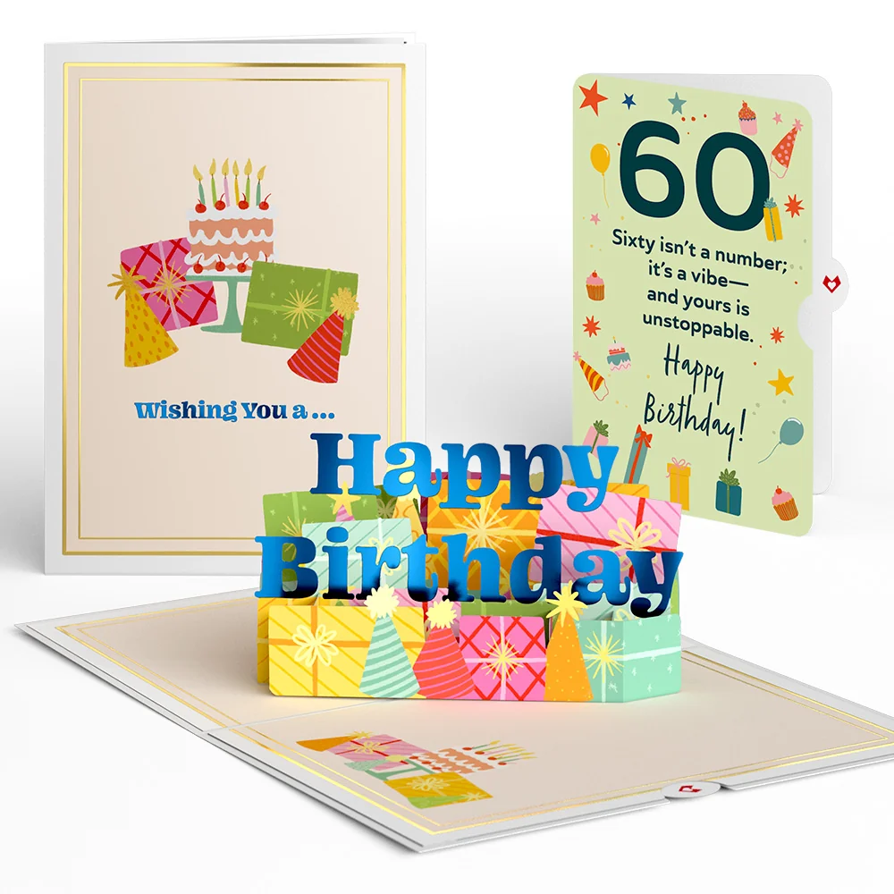 Lovepop Wishing You a Happy 60th Birthday Pop-Up Card and Sentiment Set Candle