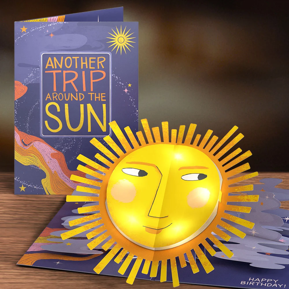 Lovepop Another Trip Around the Sun Birthday Light-Up Pop-Up Card
