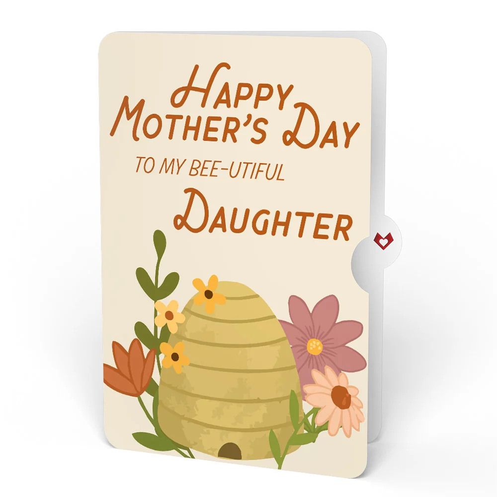 Lovepop Botanical Bee Mother’s Day HeartFelt Charm Card and Sentiment Set for Daughter Cream - Image 4