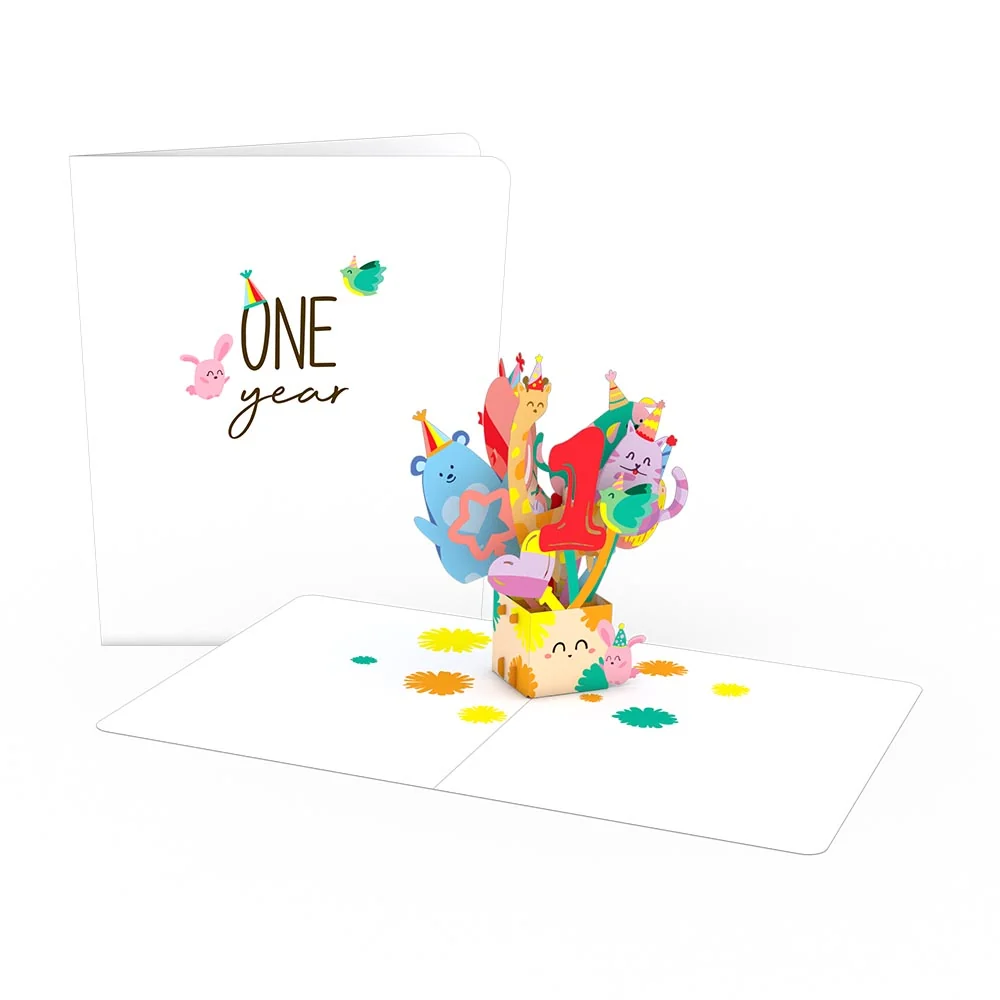 Lovepop Playpop Card: 1st Birthday Balloons