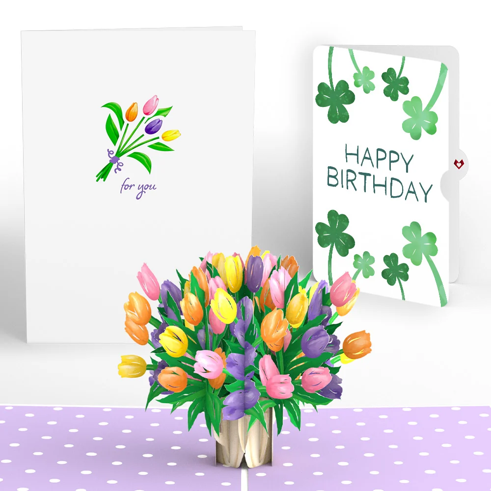 Lovepop Tulips Birthday Pop-Up Card and Sentiment Set Vase