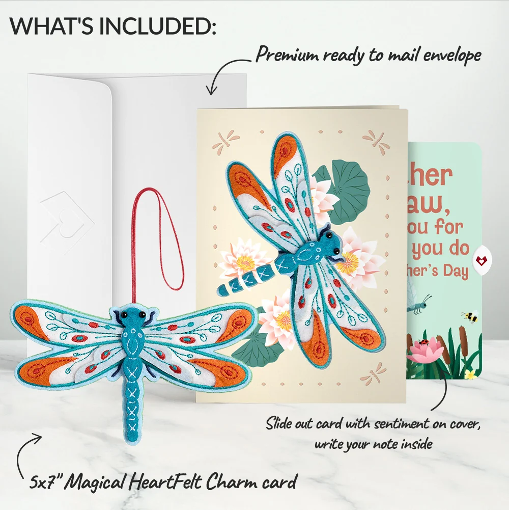 Lovepop Peaceful Dragonfly Mother’s Day HeartFelt Charm Card and Sentiment Set for Mother-in-Law - Image 2