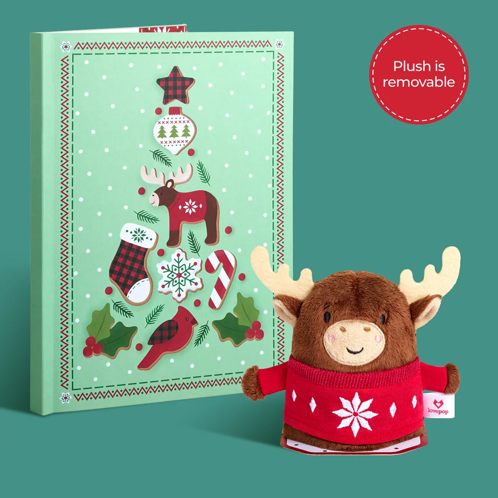 Lovepop Christmas Moose Plushpop Card