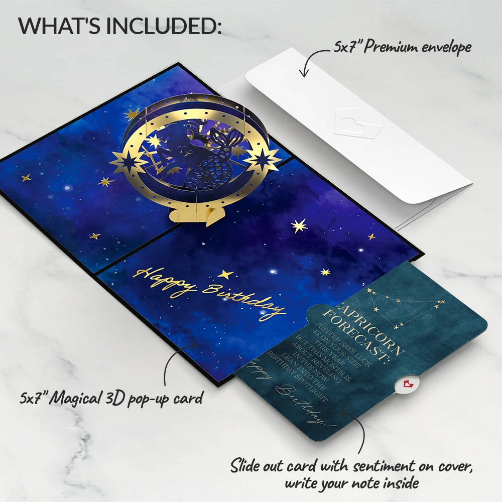Lovepop Capricorn Zodiac Birthday Pop-Up Card and Sentiment Set - Image 2