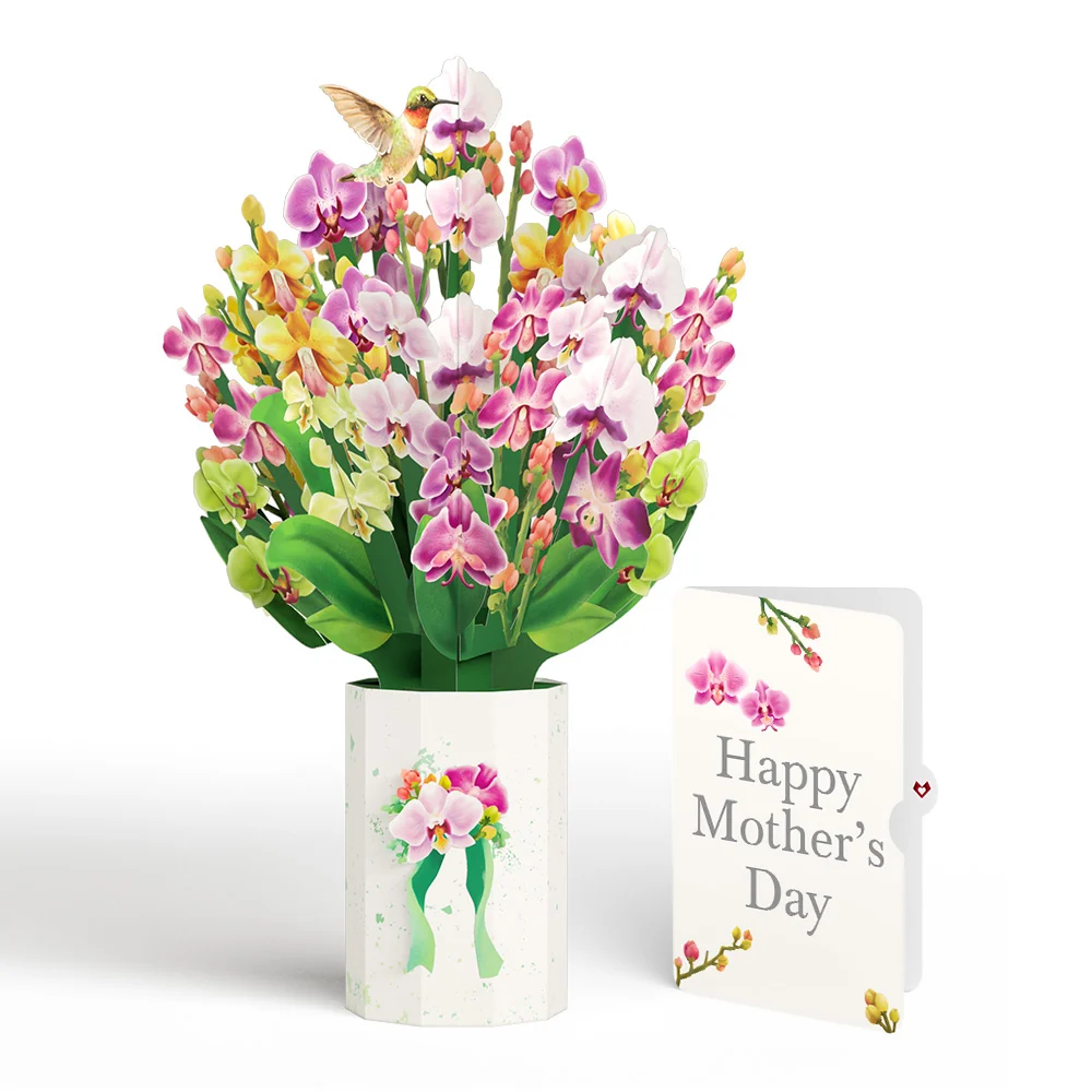 Lovepop Orchid Mother’s Day Bouquet and Sentiment Set for Mom Vase