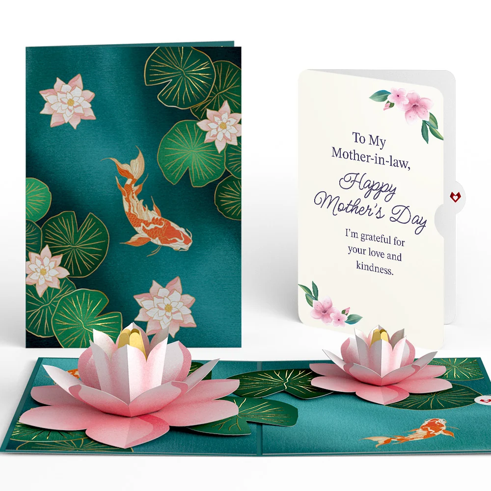 Lovepop Koi Fish and Lotus Pond Mother's Day Pop-Up Card and Sentiment Set for Mother-in-law