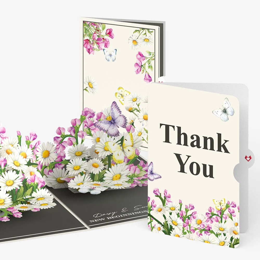 Lovepop Born to Bloom: April Birth Month Flowers Thank You Pop-Up Card and Sentiment Set Cream