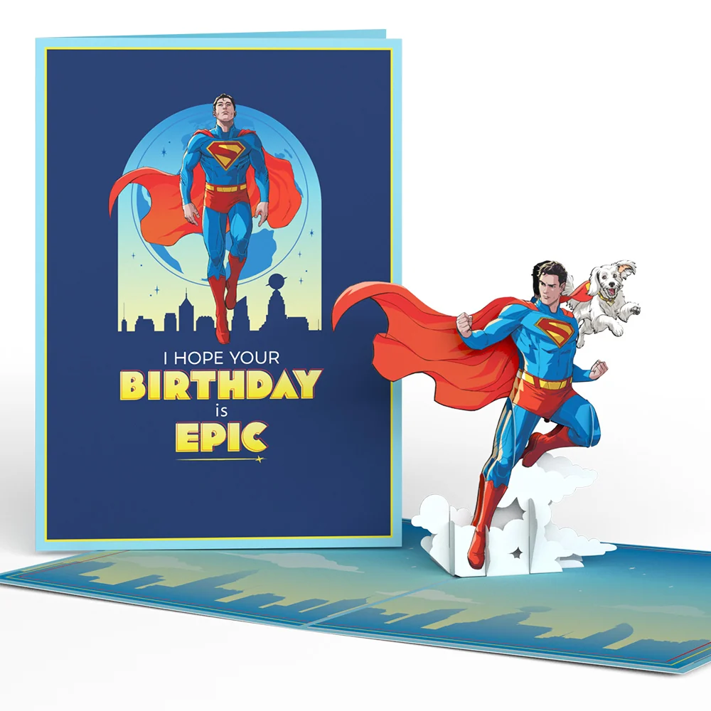 Lovepop Superman and Krypto Epic Birthday Pop-Up Card