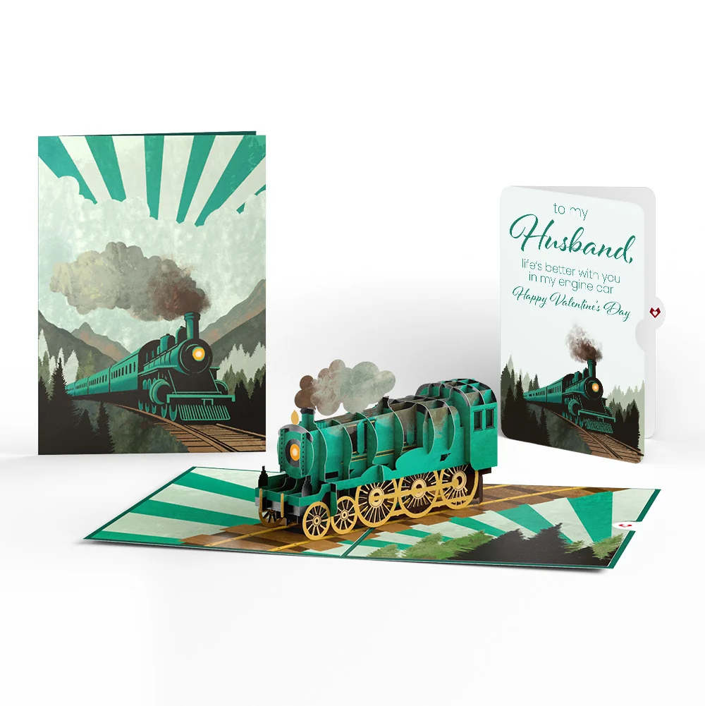 Lovepop Classic Train Valentine Pop-Up Card and Sentiment Set for Husband