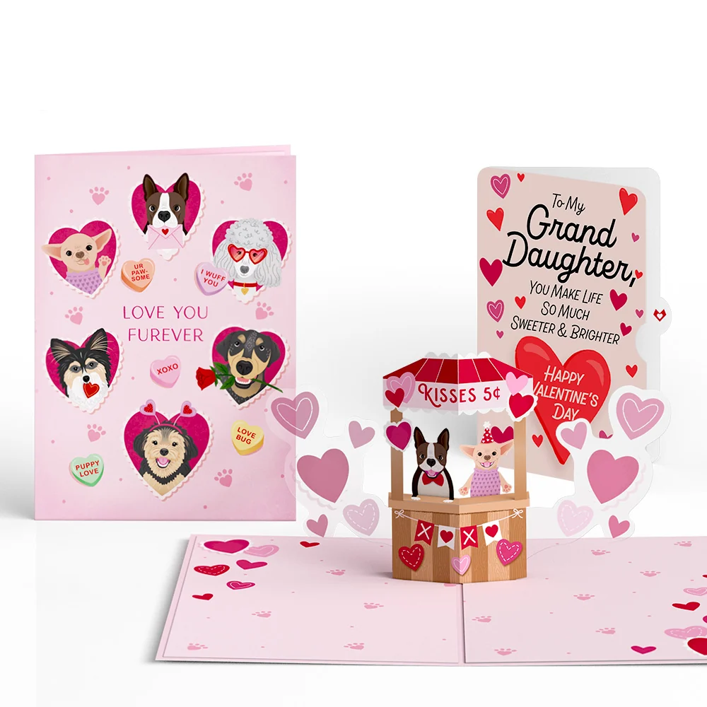 Lovepop Love You Furever Dog Kisses Valentine Pop-Up Card and Sentiment Set for Granddaughter