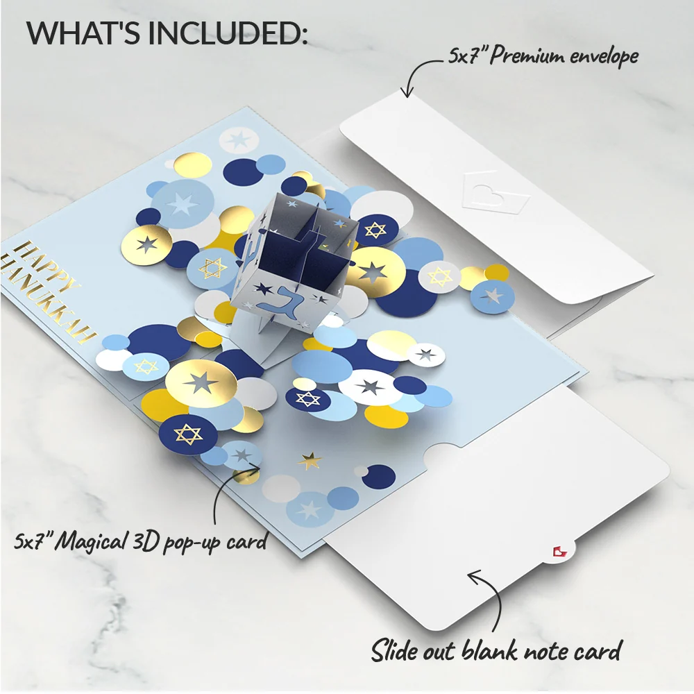 Lovepop Happy Hanukkah Spinning Dreidel Pop-Up Card - Image 7
