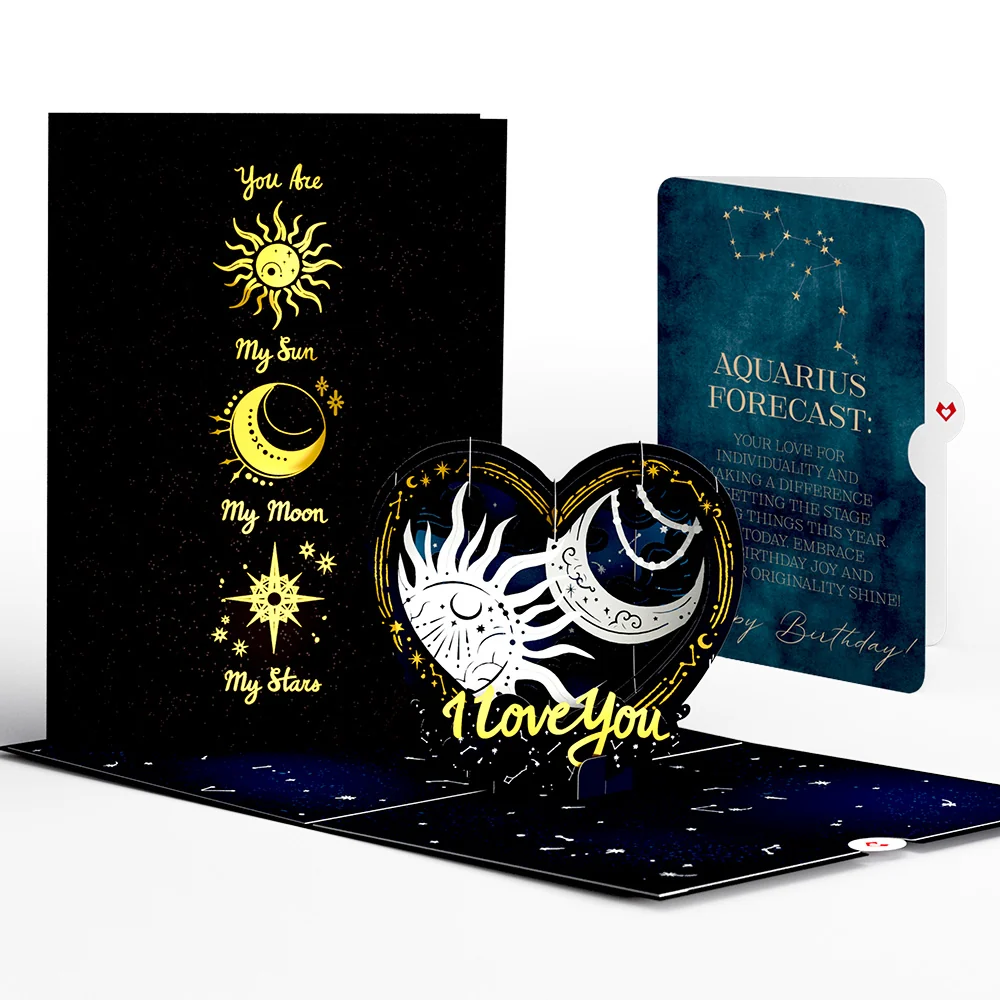 Lovepop Celestial Love Pop-Up Card and Aquarius Zodiac Sentiment Set