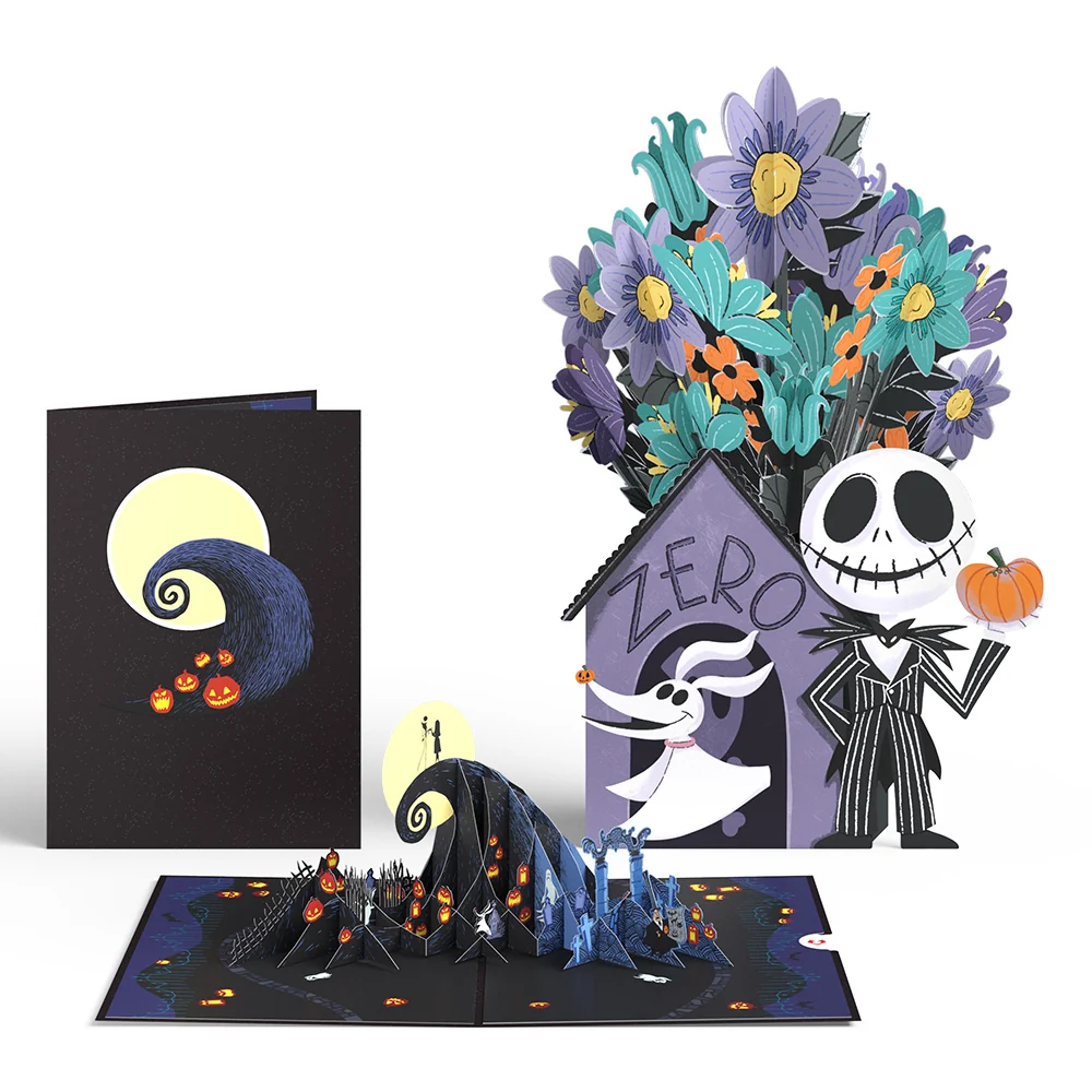 Lovepop Disney Tim Burton’s The Nightmare Before Christmas Pop-Up Card & Flower Buds Bouquet Bundle
