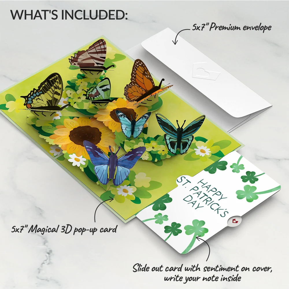 Lovepop Sunflower Butterflies St. Patrick’s Day Pop-Up Card and Sentiment Set - Image 2