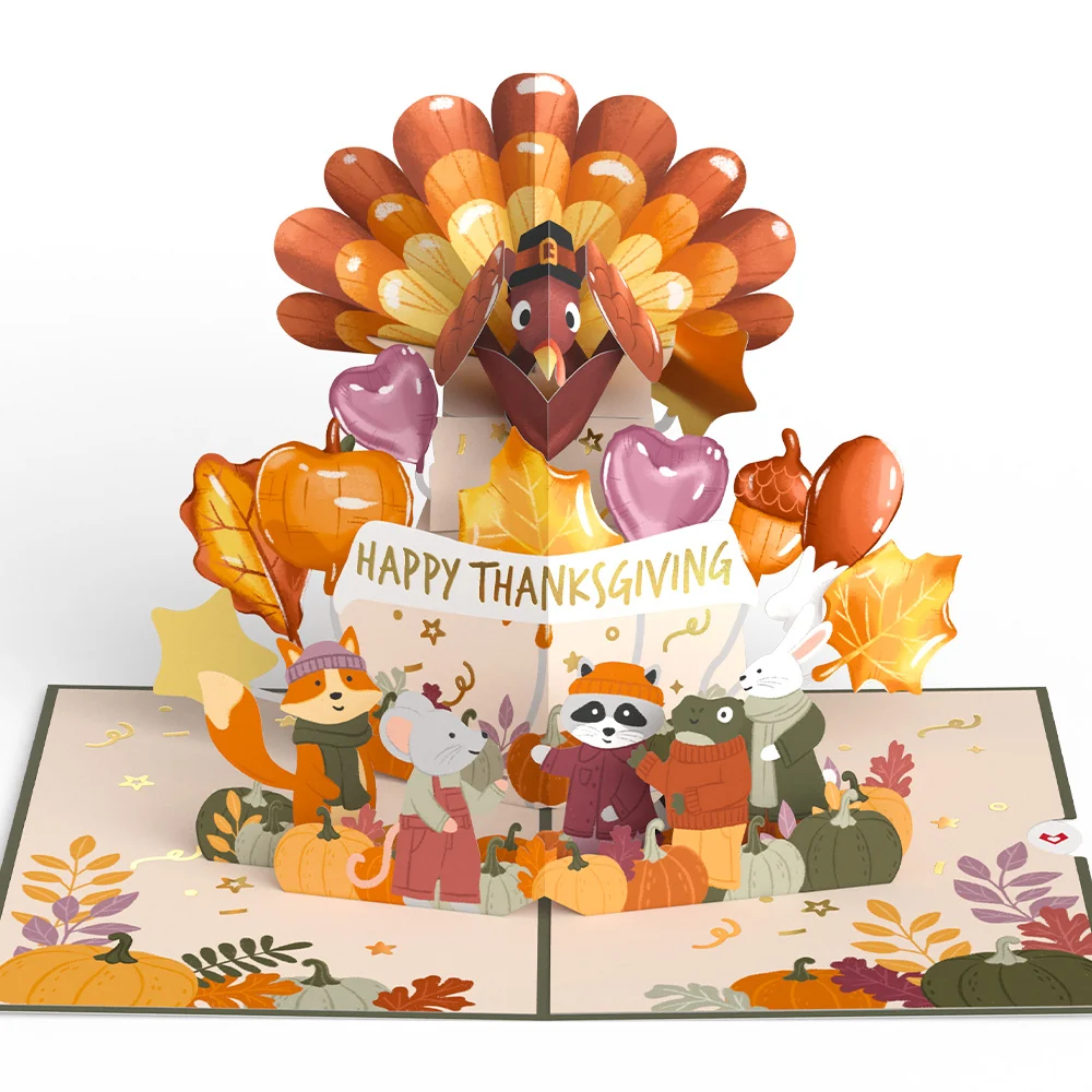Lovepop Woodland Animals Thanksgiving Day Parade Pop-Up Card - Image 3