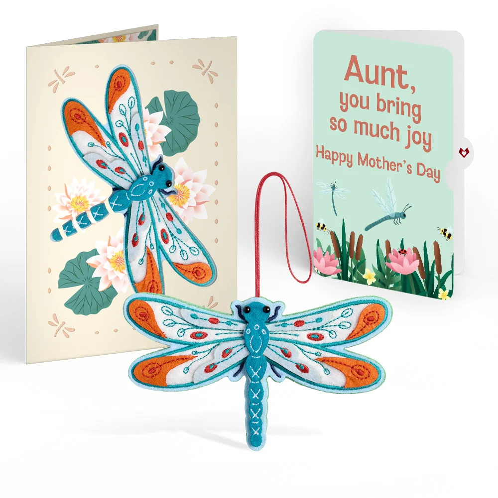 Lovepop Peaceful Dragonfly Mother’s Day HeartFelt Charm Card and Sentiment Set for Aunt