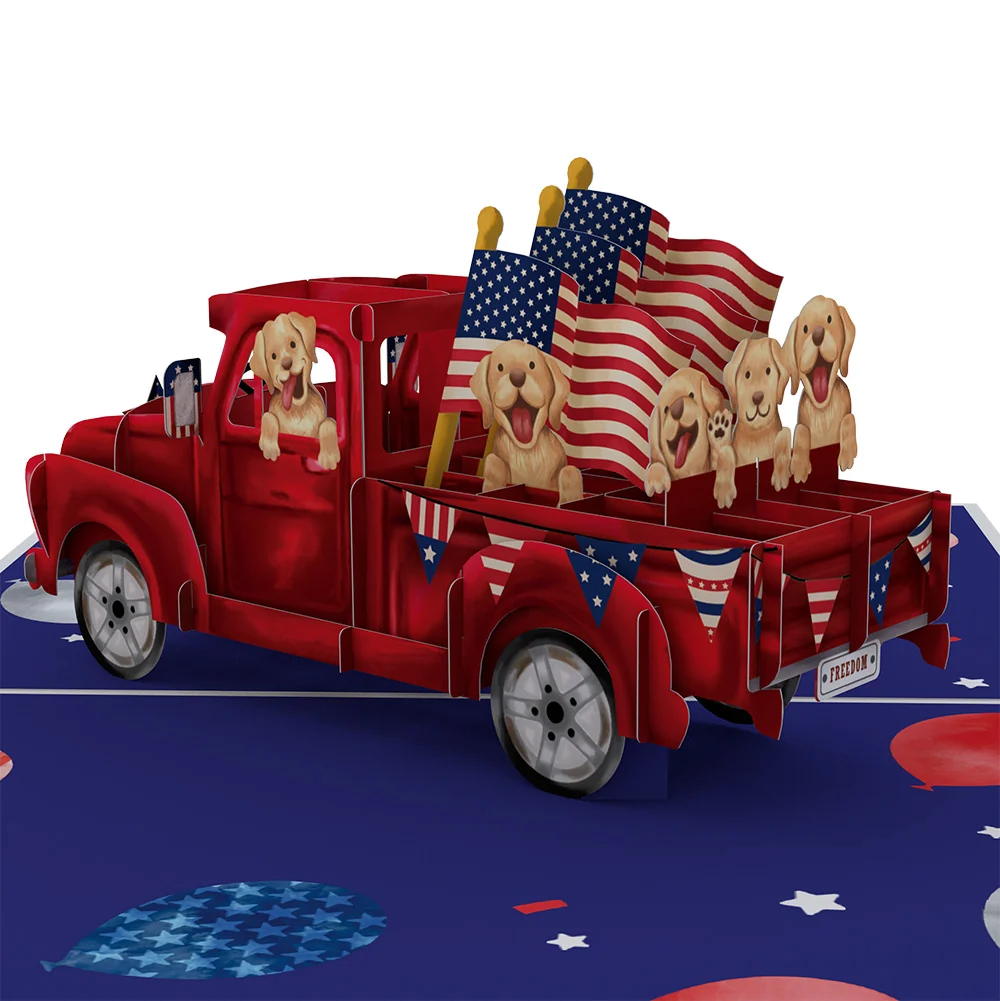 Lovepop Americana Truck 4th of July Pop-Up Card and Built American Sentiment Set - Image 3