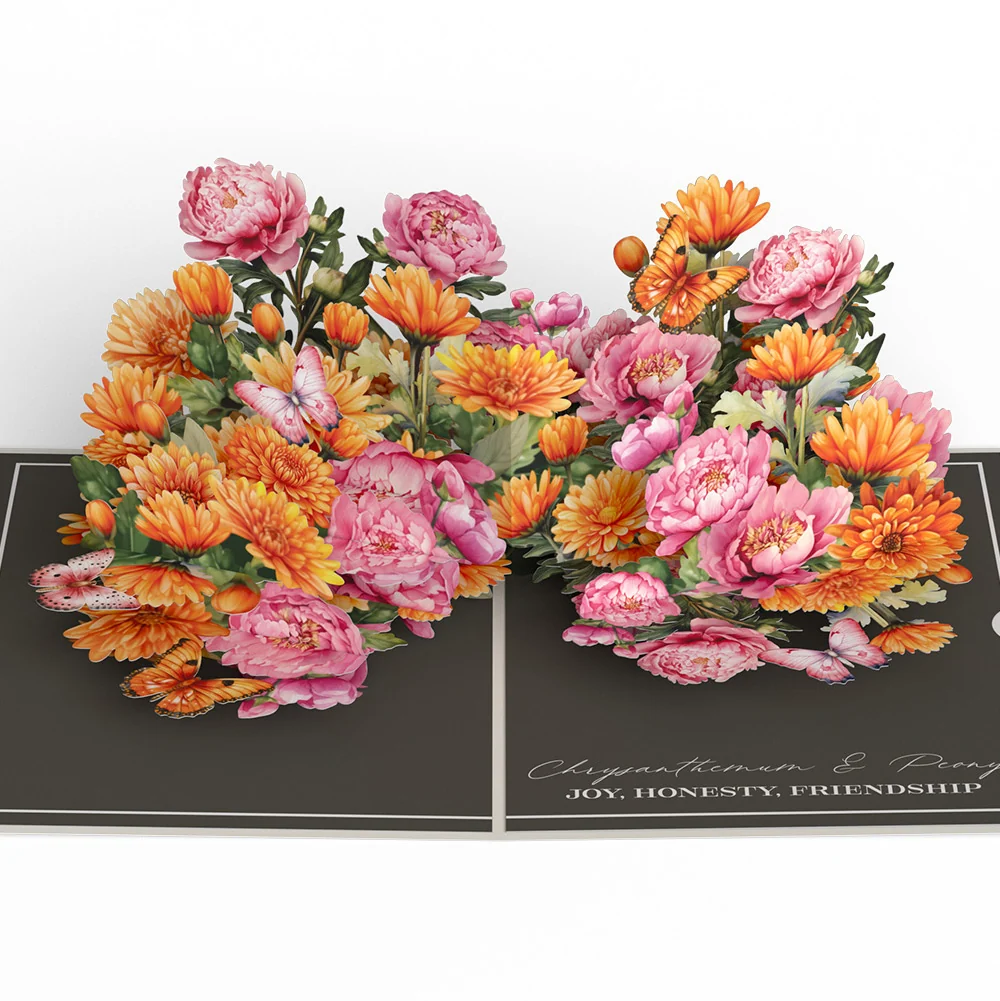 Lovepop Born to Bloom: November Birth Month Flowers Thank You Pop-Up Card and Sentiment Set Cream - Image 3
