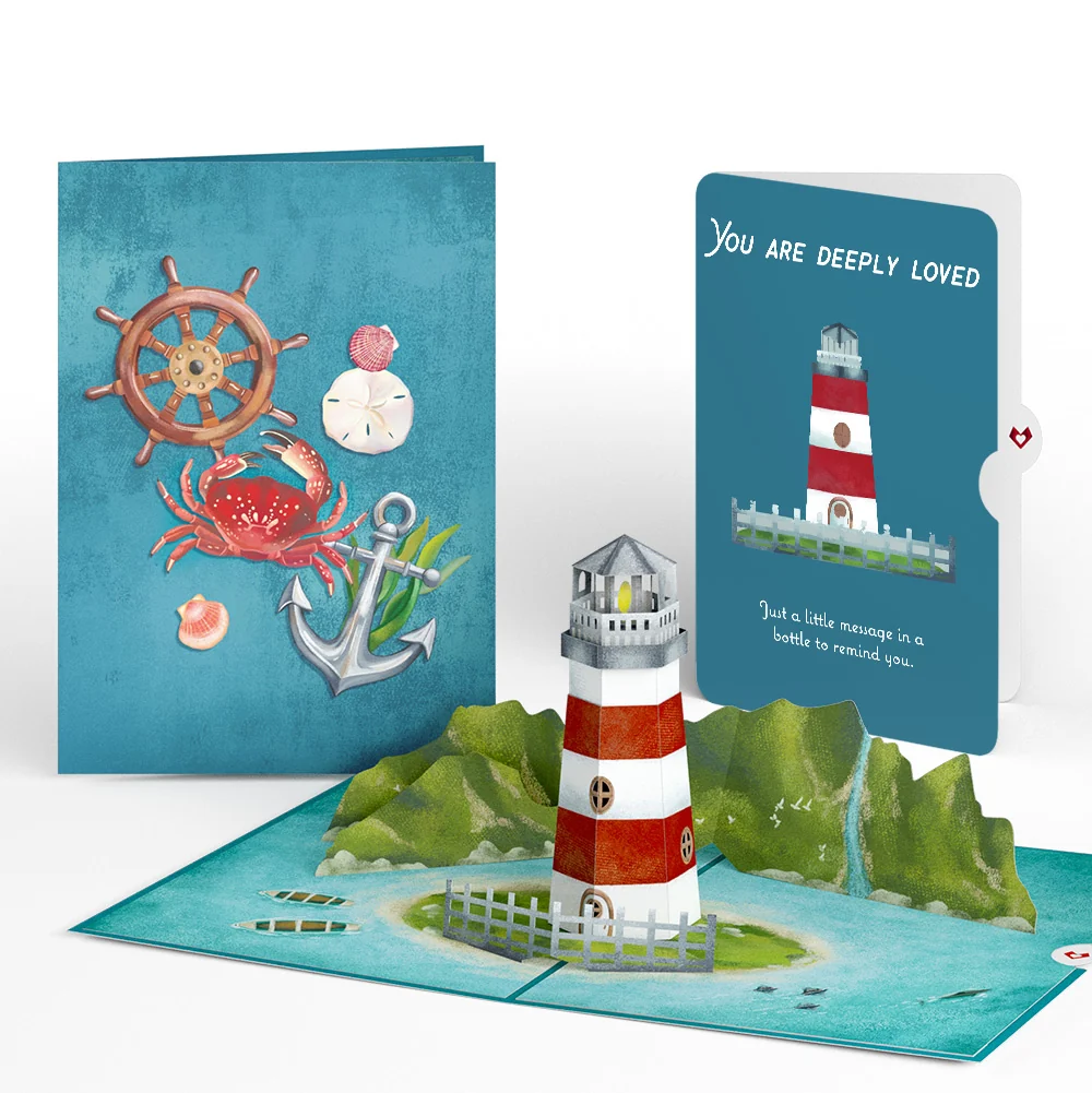 Lovepop Coastal Lighthouse Love Pop-Up Card and Sentiment Set Bottle