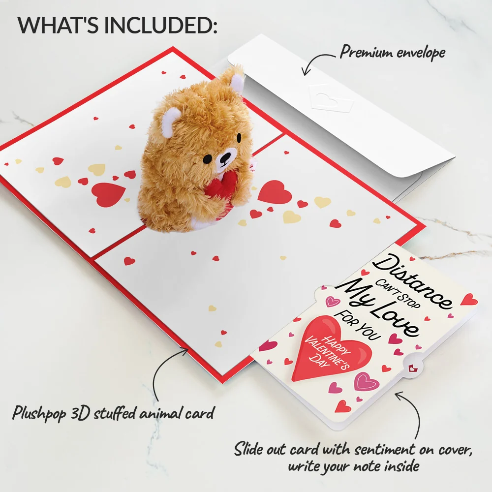 Lovepop You're The Beary Best Distance Can't Stop My Love Valentine Plushpop Card and Sentiment Set - Image 2