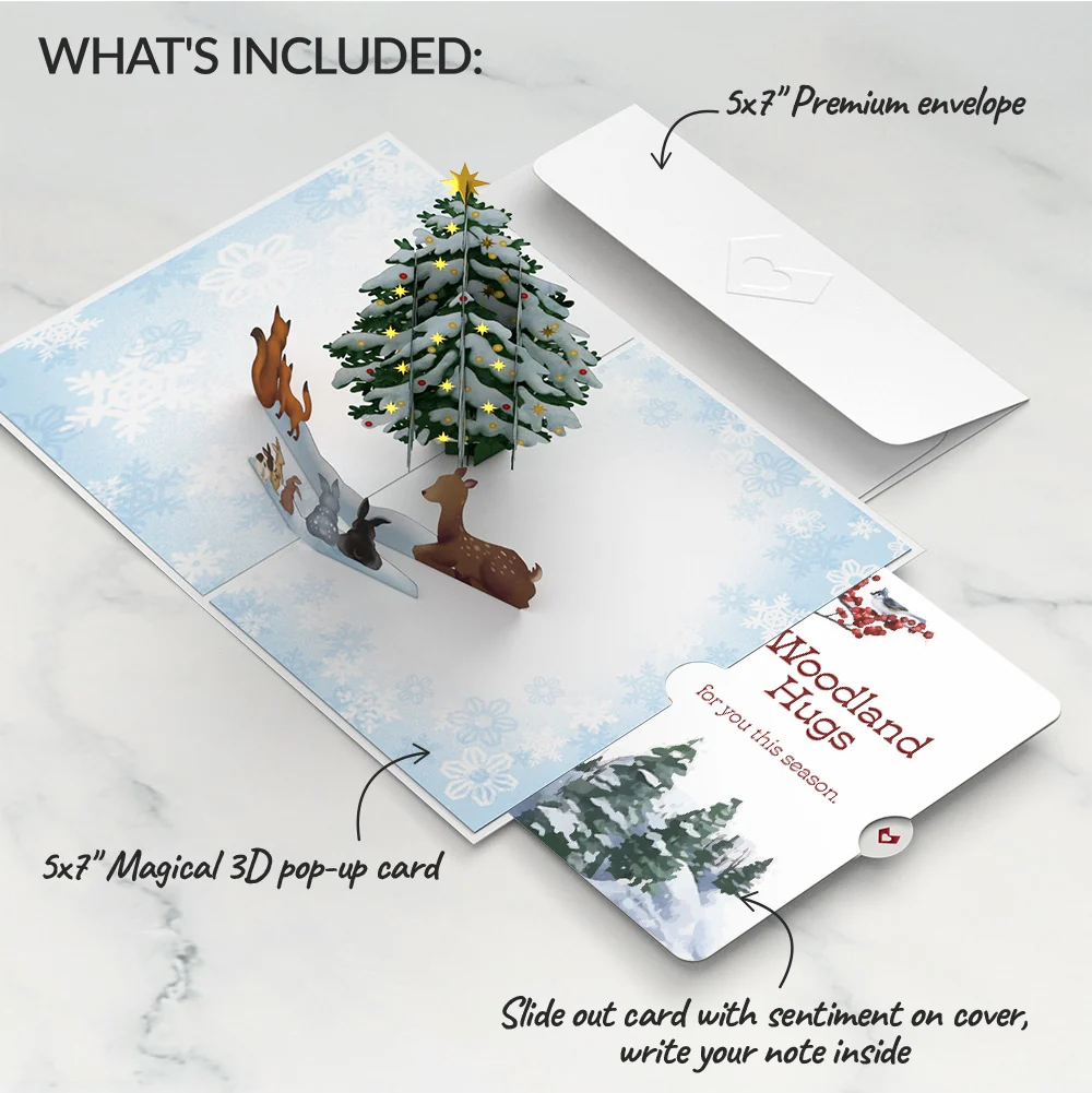 Lovepop Woodland White Christmas Pop-Up Card and Sentiment Set - Image 2