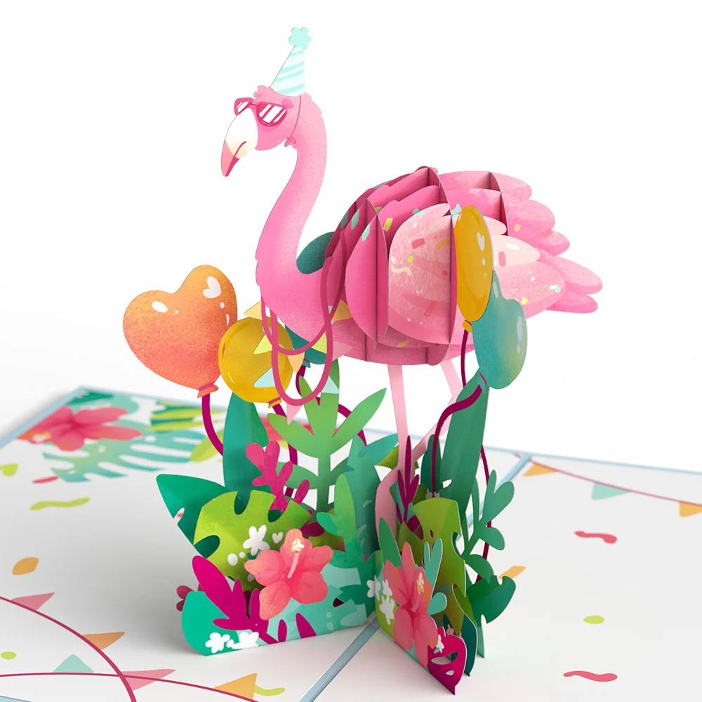 Lovepop Flamazing Birthday Flamingo Pop-Up Card - Image 2