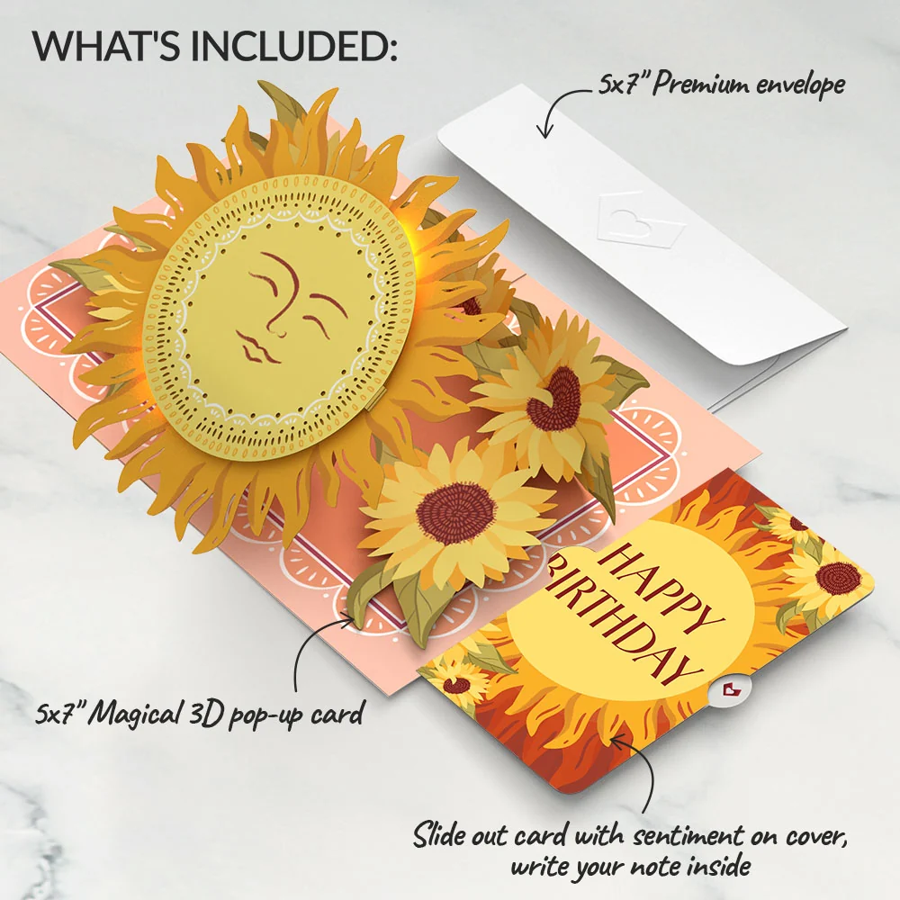 Lovepop You Are My Sunshine Birthday Music and Lights Pop-Up Card and Sentiment Set - Image 2