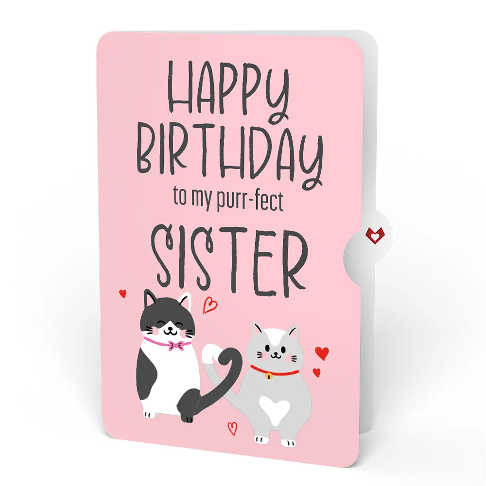 Lovepop Love Cats Birthday Pop-Up Card and Sentiment Set for Sister - Image 4