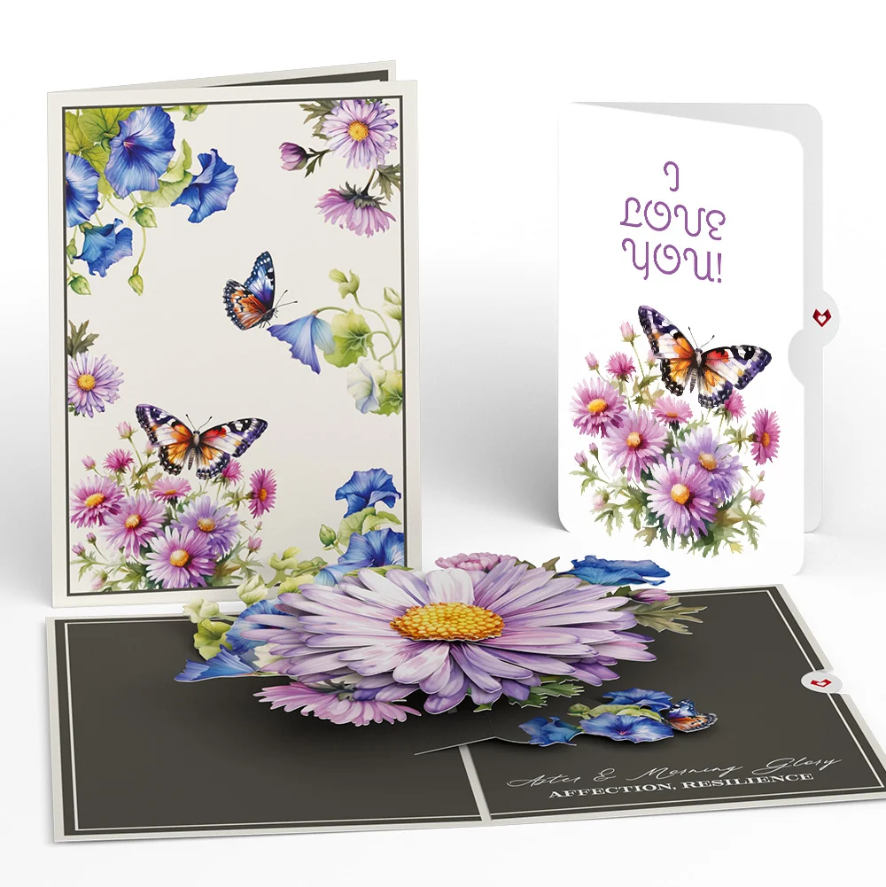 Lovepop Born to Bloom: September Birth Month Flowers Love Pop-Up Card and Sentiment Set Cream