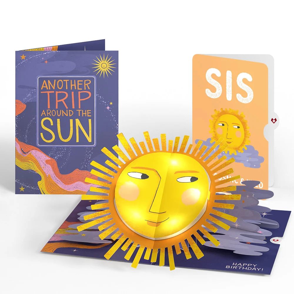 Lovepop Another Trip Around the Sun Birthday Light-Up Pop-Up Card and Sentiment Set for Sister