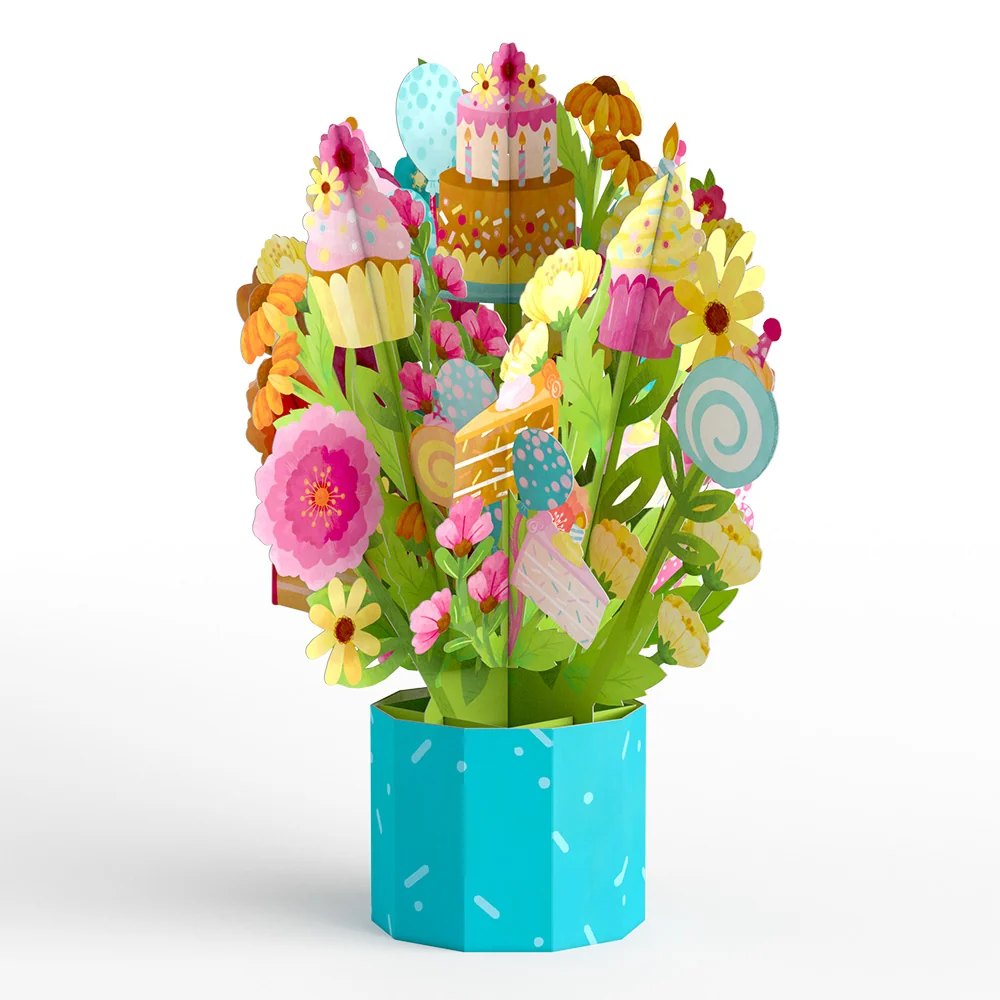 Lovepop Sending You Birthday Sweetness Card with Mini Bouquet - Image 2