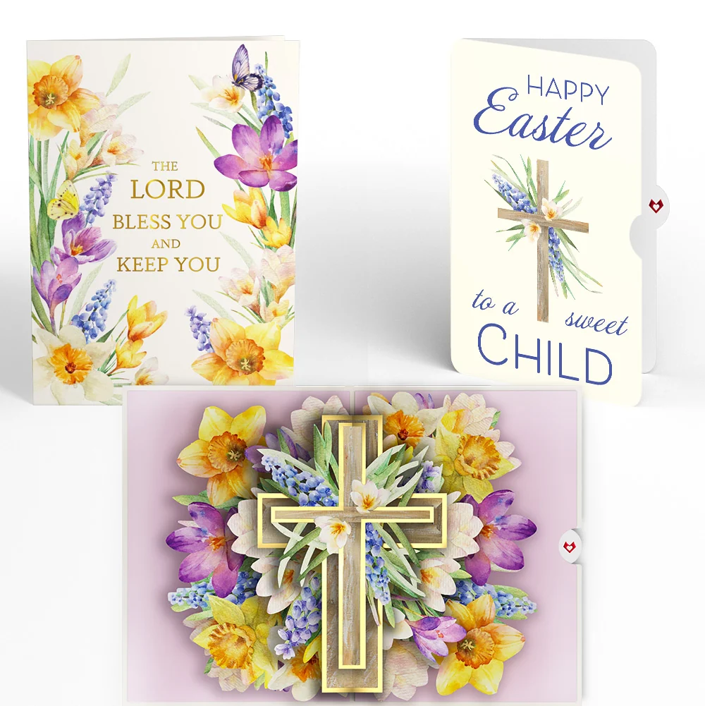 Lovepop The Lord Bless You Floral Cross Easter Pop-Up Card and Sentiment Set for Kid