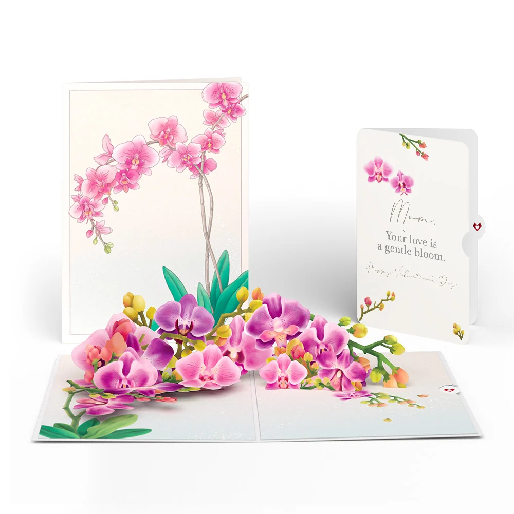 Lovepop Watercolor Orchid Valentine Pop-Up Card and Sentiment Set for Mom