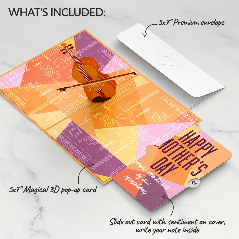 Lovepop Violin Mother’s Day Pop-Up Card and Sentiment Set for Mom - Image 2