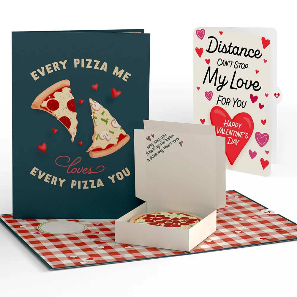 Lovepop Pizza Love Distance Can't Stop My Love Valentine Pop-Up Card and Sentiment Set