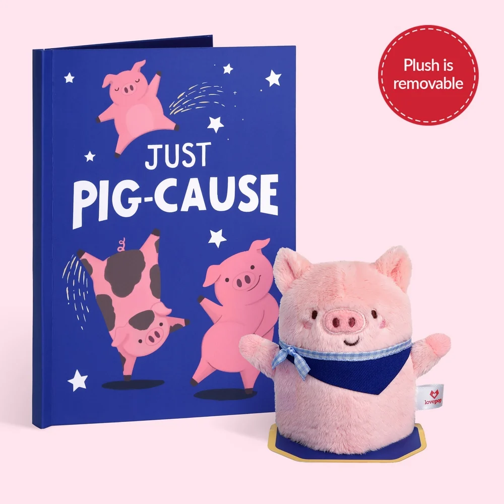 Lovepop 'Just Pig-Cause' Plushpop Card