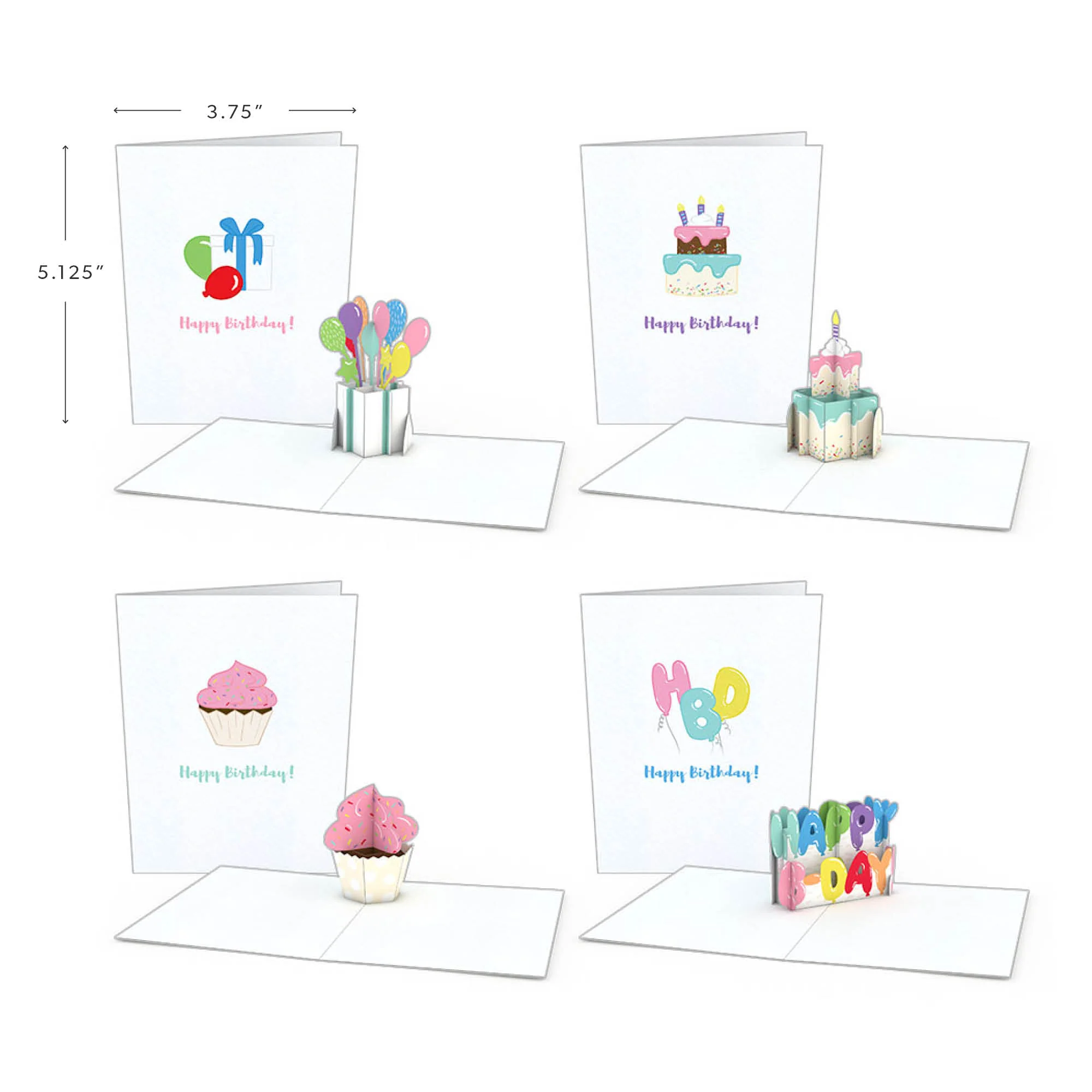 Lovepop Birthday Notecards (Assorted 4-Pack)