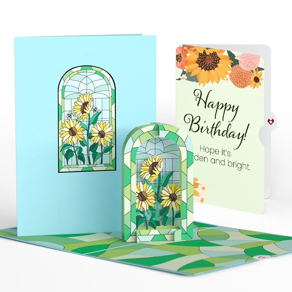 Lovepop Stained Glass Sunflowers Birthday Pop-Up Card and Sentiment Set