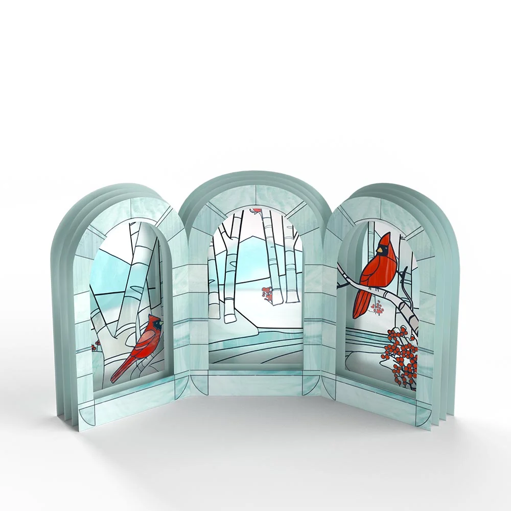 Lovepop Stained Glass Winter Cardinal Pop-Up Gift - Image 4