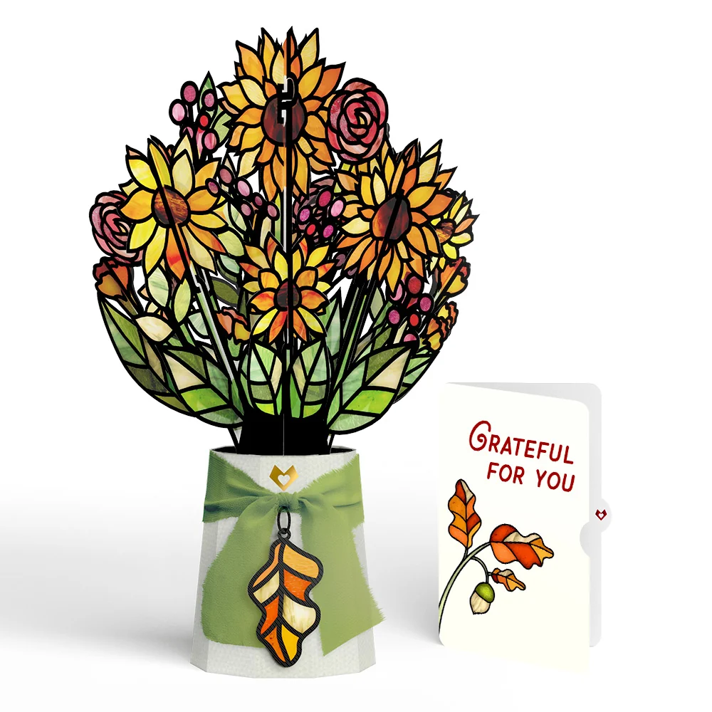 Lovepop Golden Hour Sunflower Appreciation Suncatcher Bouquet and Sentiment Set Glass