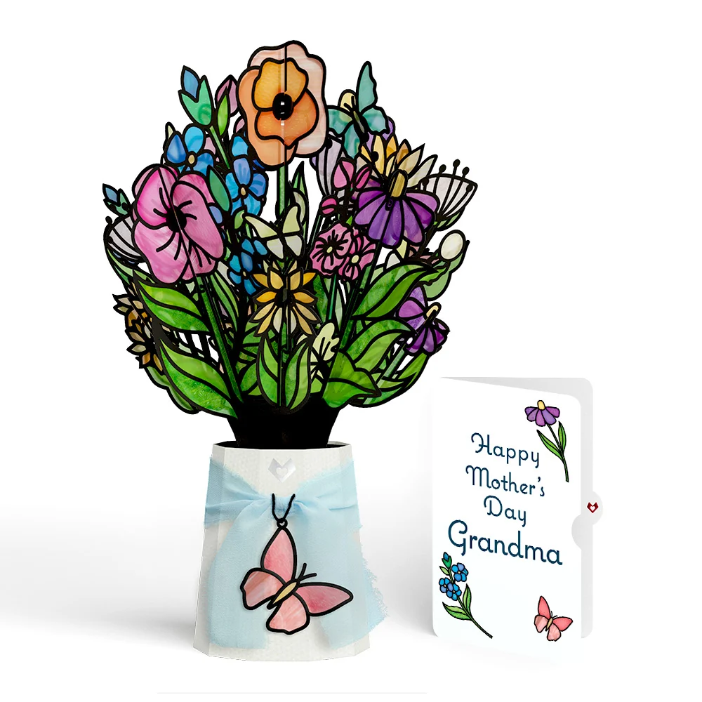 Lovepop Garden Glow Mother’s Day Suncatcher Bouquet and Sentiment Set for Grandmother Glass