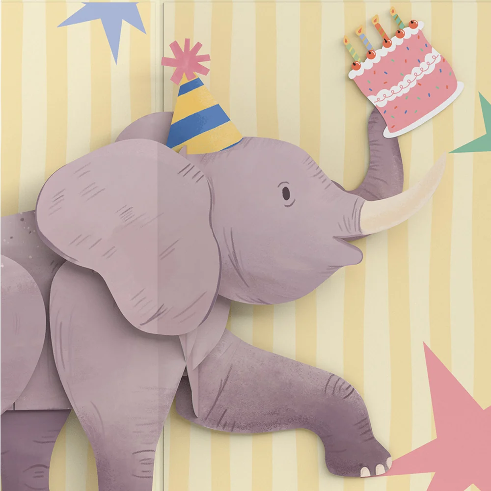 Lovepop Elephant Birthday Pop-Up Card Candle - Image 2