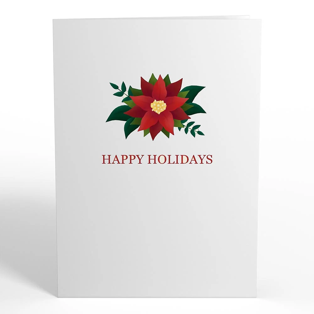 Lovepop Holiday Poinsettia Sleigh Pop-Up Card Candle - Image 4