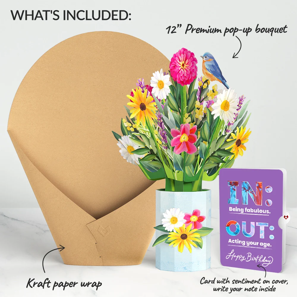Lovepop Black-Eyed Susan Birthday Bouquet and IN & OUT Sentiment Set Vase - Image 2