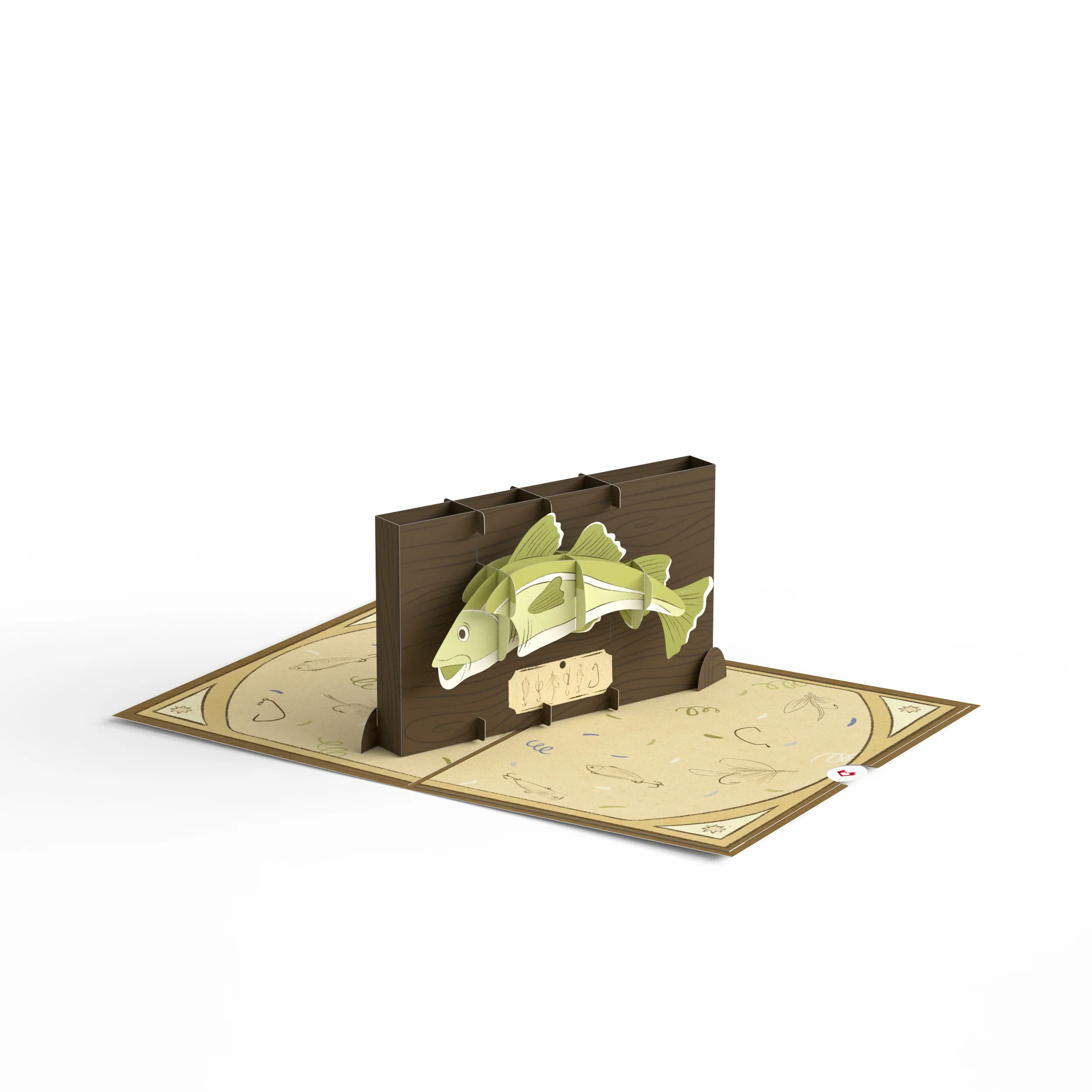 Lovepop Cod Plaque Father's Day Pop-Up Card and Sentiment Set Cream - Image 3