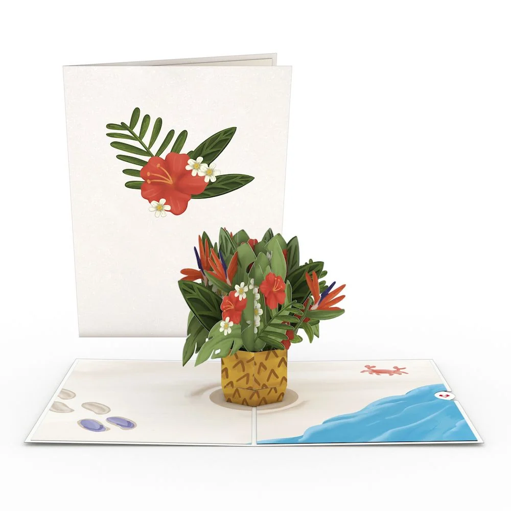 Lovepop Tropical Flower Basket Pop-Up Card