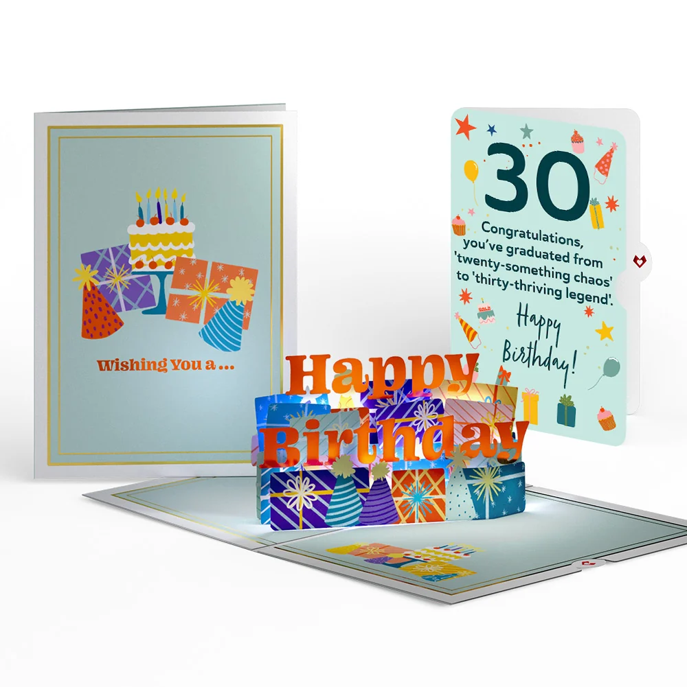 Lovepop Wishing You a Happy 30th Birthday Music and Lights Pop-Up Card and Sentiment Set Candle