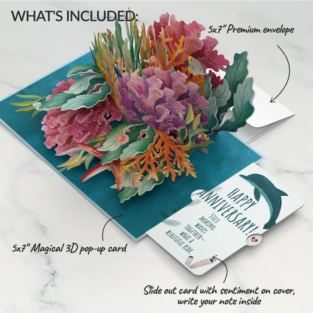 Lovepop Coral Reef Wonders Anniversary Pop-Up Card and Sentiment Set - Image 2