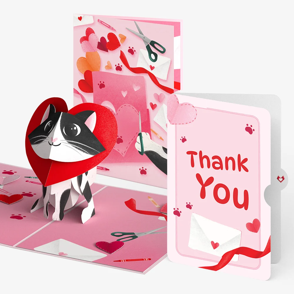 Lovepop Crafty Love Cat Thank You Pop-Up Card and Sentiment Set