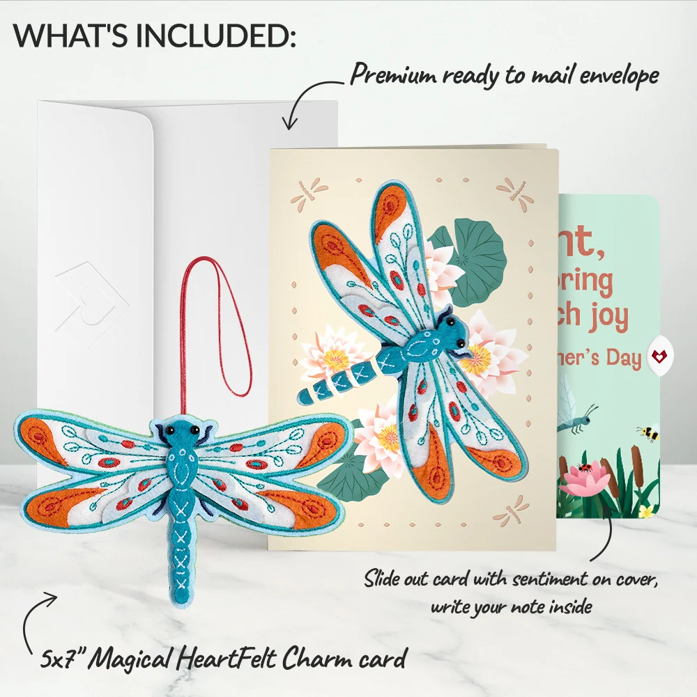 Lovepop Peaceful Dragonfly Mother’s Day HeartFelt Charm Card and Sentiment Set for Aunt - Image 2